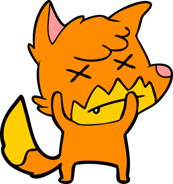 Bir insan tarafından çizilmiş ölü tilki çizgi filmi