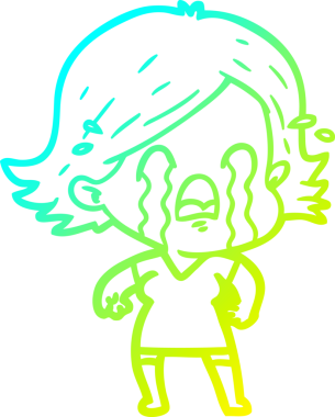 Bir insan tarafından çizilmiş ağlayan bir karikatür çizimi.