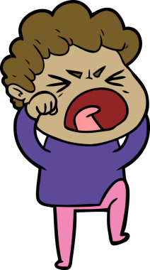 Bir insan tarafından çizilmiş öfkeli bir adam.