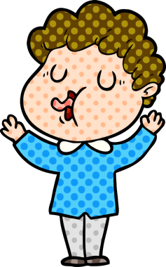 Bir insan tarafından çizilmiş çizgi film şarkıcısı.