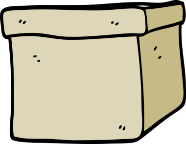 Bir insan tarafından çizilmiş karton karton kutu.