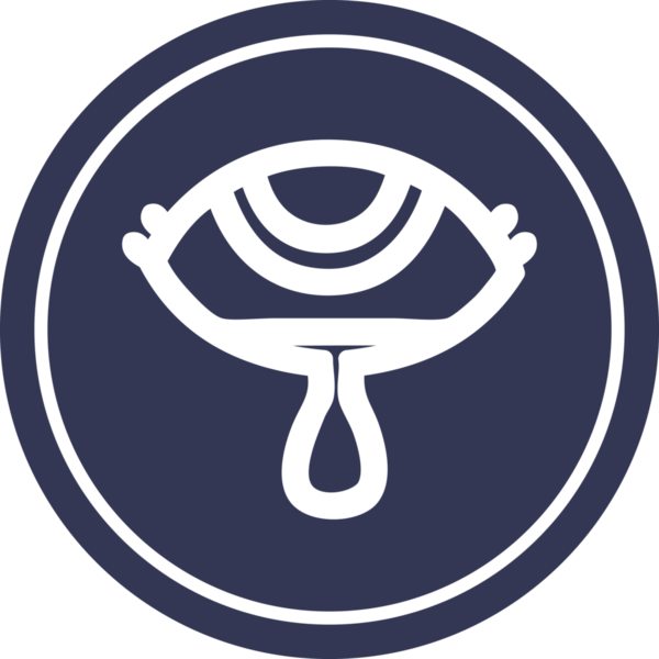 Ağlayan göz yuvarlak simgesi insan tarafından çizilmiş.