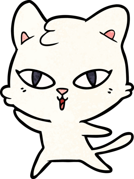 Bir insan tarafından çizilmiş çizgi film kedisi.