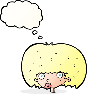 Bir insan tarafından çizilmiş düşünce balonlu bir karikatür.