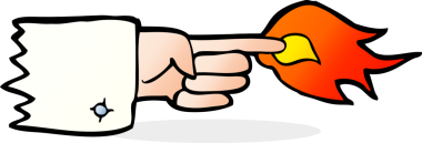 Bir insan tarafından çizilmiş işaret eden çizgi film.