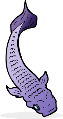 bir insan tarafından çizilmiş karikatür balığı