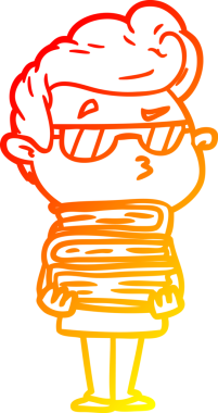 Bir insan tarafından çizilen karikatür karikatürünün sıcak çizgi çizimi.