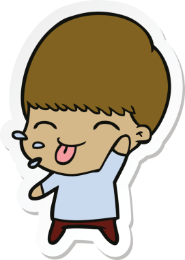 Bir insan tarafından çizilmiş sakin bir çocuğun çıkartması.