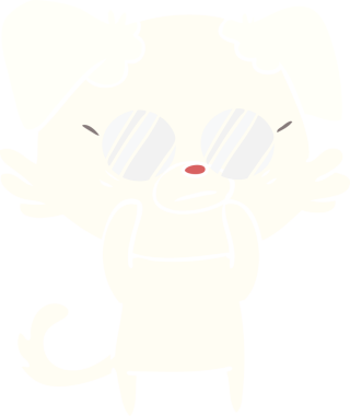 Bir insan tarafından çizilmiş, gözlüklü, düz renkli çizgi film.