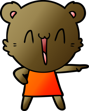 Bir insan tarafından çizilmiş mutlu ayı karikatürü