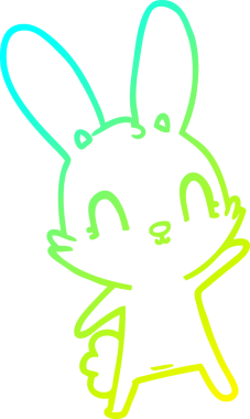 Bir insan tarafından çizilmiş şirin bir çizgi film tavşanı çizimi.