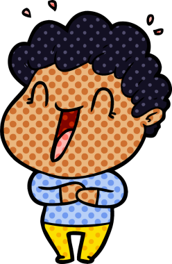 Bir insan tarafından çizilmiş mutlu bir adam.