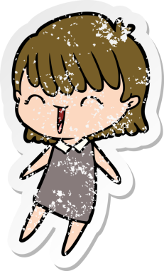 Bir insan tarafından çizilmiş karikatür bir kadının sıkıntılı çıkartması.