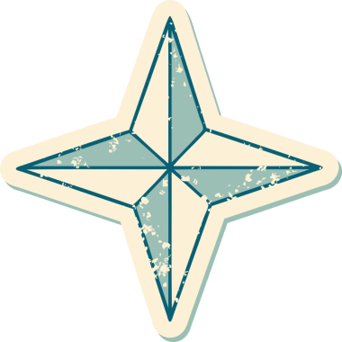 Bir insan tarafından çizilmiş bir yıldızın sembolik dövmeli görüntüsü