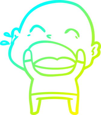 Bir insan tarafından çizilmiş kel adam diye bağıran bir çizgi film çizimi.