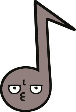 Bir insan tarafından çizilmiş güzel bir nota karikatürü.