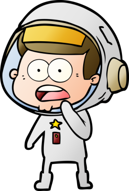 Karikatür bir insan tarafından çizilen astronotu şaşırttı.