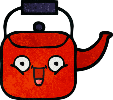 Bir insan tarafından çizilmiş eski grunge desenli bir çaydanlık.