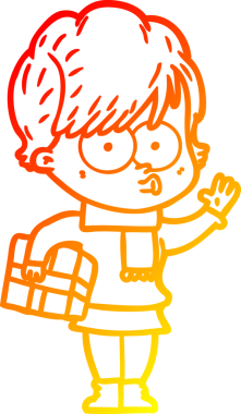 Bir insan tarafından çizilmiş bir karikatür kadın çizimi