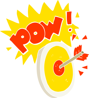 Bir insan tarafından çizilen okun düz renk çizimi