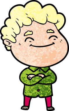 Bir insan tarafından çizilmiş çizgi film dostu bir adam.