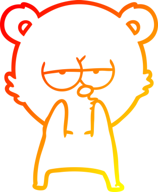 Bir insan tarafından çizilmiş, sıkılmış bir ayı çizgi filminin sıcak gradyanı.