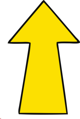 Bir insan tarafından çizilmiş tuhaf çizgi film oku.