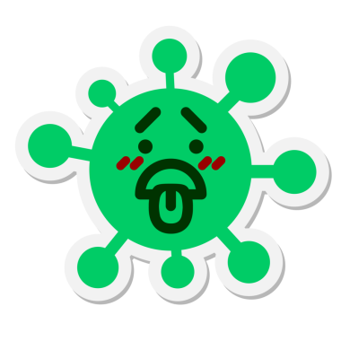 bir insan tarafından çizilmiş utangaç virüs etiketi