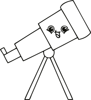 Bir insan tarafından çizilmiş bir teleskop çizimi