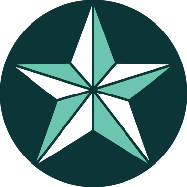 Bir insan tarafından çizilmiş bir yıldızın ikonik dövme şekli