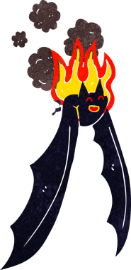 Bir insan tarafından çizilmiş ürkütücü bir yarasa.