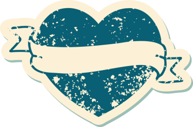 Bir insan tarafından çizilmiş kalp ve bayrağın sembolik depresif dövme şekli