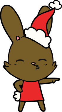 Bir insan tarafından çizilmiş Noel Baba şapkasının çizilmiş çizimi.