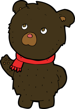 Bir insan tarafından çizilmiş şirin siyah ayı.