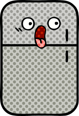 Bir insan tarafından çizilmiş buzdolabı karikatürü.