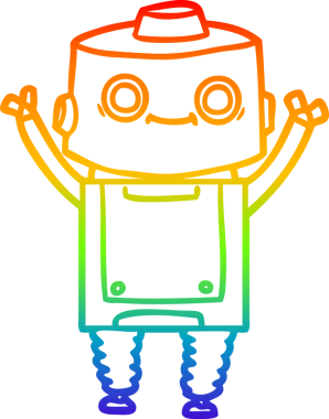 gökkuşağı gradyan çizgisi bir insan tarafından çizilmiş robot çizgi