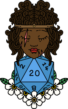 Retro Dövme Tarzı İnsan Barbarlığı Bir insan tarafından çizilmiş 20 zar ile