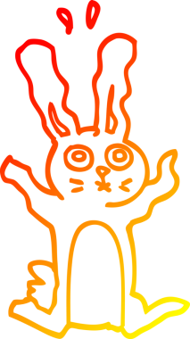 Bir insan tarafından çizilmiş sıcak çizgi çizgi bir tavşan heykeli.