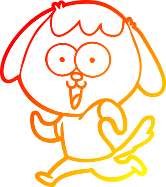 Bir insan tarafından çizilmiş sevimli bir köpeğin sıcak çizgi çizgisi.