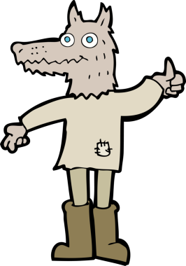 Bir insan tarafından çizilmiş bir kurt adam.