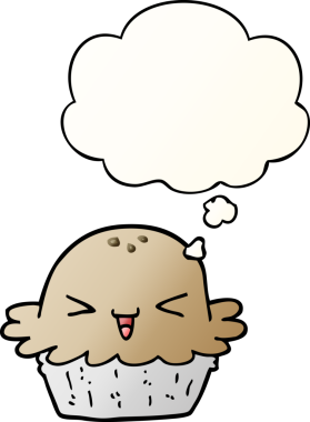 Düşünce baloncuklu tatlı çizgi film turtası bir insan tarafından çizilmiş.