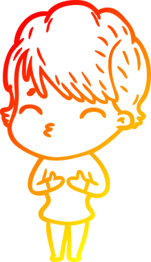 Bir insan tarafından çizilmiş bir karikatür kadın çizimi.