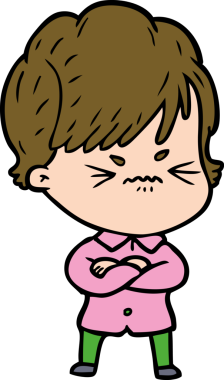 Bir insan tarafından çizilmiş, hayal kırıklığına uğramış bir kadın.