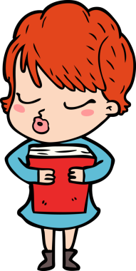 Bir insan tarafından çizilmiş gözleri kapalı çizgi film kadını.