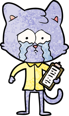 Bir insan tarafından çizilmiş çizgi film kedisi.