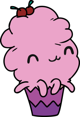 Çizim: kawaii ahtapot keki bir insan tarafından çizildi.