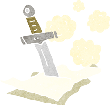 Karikatür hançeri bir insan tarafından çizilmiş.