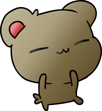 Bir insan tarafından çizilmiş şirin bir ayının serbest çizim çizimi