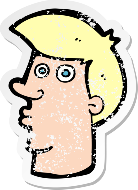 Bir insan tarafından çizilmiş, kafası karışmış bir çizgi filmin gerilimli çıkartması.