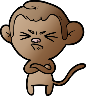 Bir insan tarafından çizilmiş sinir bozucu bir maymun.